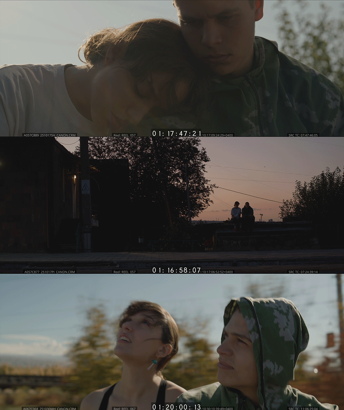 Кадры из короткометражного фильма «Побеги» на этапе завершения монтажа